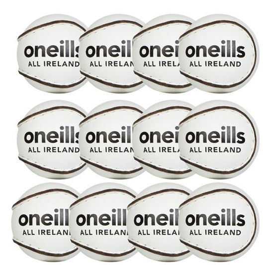 All Ireland Hurling Match Sliotar | Size 4 And 5 | Pack Of 12 - White